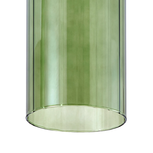 C-Lighting Budapest 100mm x 280mm Green Ribbed Slim Tube Glass Shade -