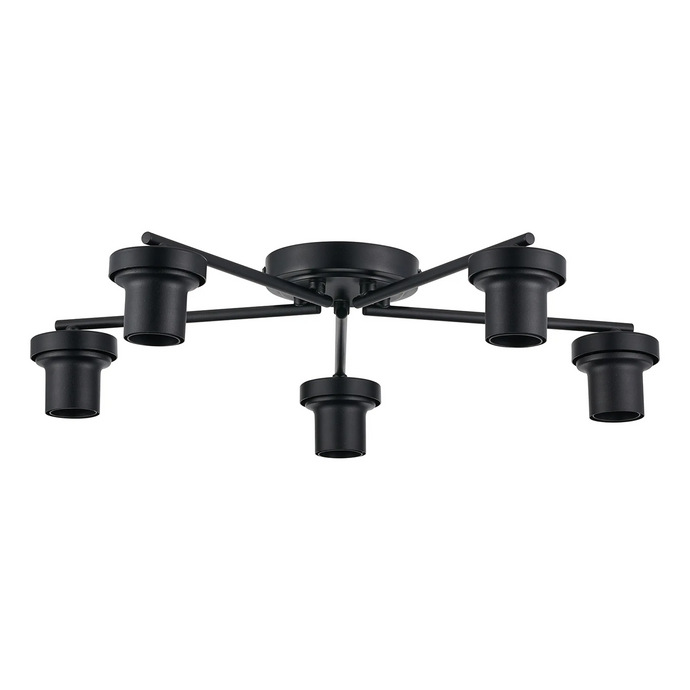 C-Lighting Budapest Satin Black 5 Light Flush Ceiling (FRAME ONLY, Suitable For A Vast Selection Of Glass Shades - 62301