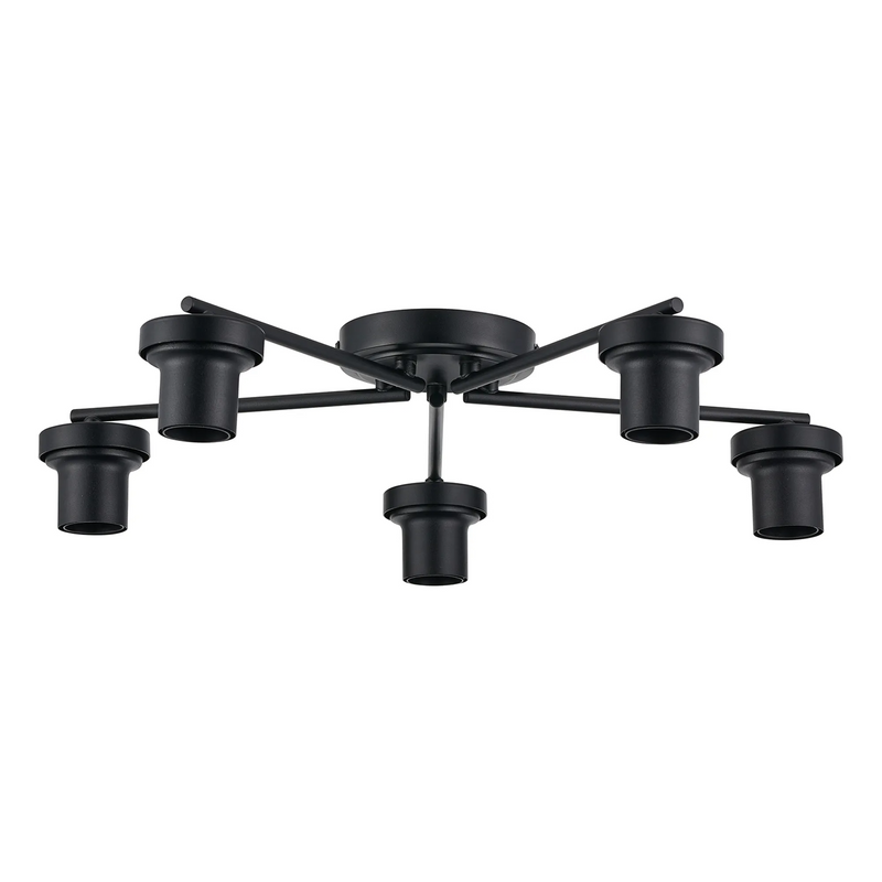 Load image into Gallery viewer, C-Lighting Budapest Satin Black 5 Light Flush Ceiling (FRAME ONLY, Suitable For A Vast Selection Of Glass Shades - 62301
