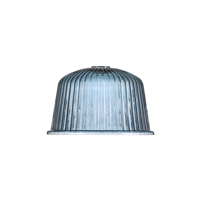 Load image into Gallery viewer, C-Lighting Budapest 280mm x 175mm Petrol Blue Ribbed Dome Glass Shade - 61615
