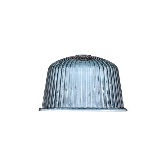 C-Lighting Budapest 280mm x 175mm Petrol Blue Ribbed Dome Glass Shade - 61615