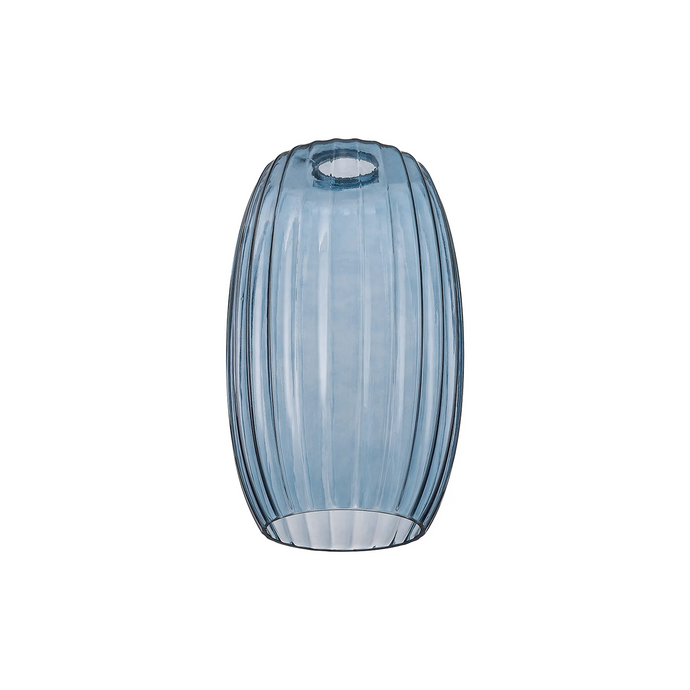 C-Lighting Budapest 180mm x 290mm Petrol Blue Ribbed Tubular Glass Shade  - 57213