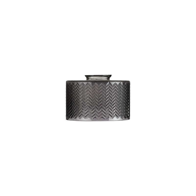 Load image into Gallery viewer, C-Lighting Budapest 170mm x 110mm Smoke Plated Chevron Pattern Drum Glass Shade - 61630
