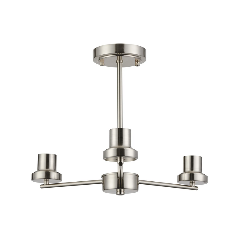 Load image into Gallery viewer, C-Lighting Budapest Satin Nickel 3 Light Upward Semi Ceiling (FRAME ONLY), Suitable For A Vast Selection Of Glass Shades - 62272
