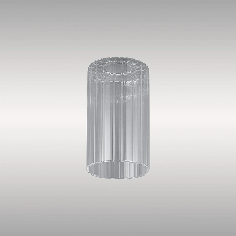 Load image into Gallery viewer, C-Lighting Budapest 100mm x 180mm Clear Ribbed Slim Tube Glass Shade - 61987
