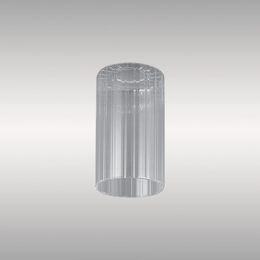 C-Lighting Budapest 100mm x 180mm Clear Ribbed Slim Tube Glass Shade - 61987