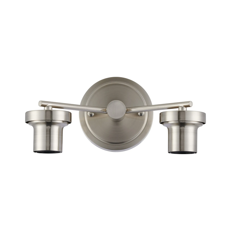 Load image into Gallery viewer, C-Lighting Budapest Satin Nickel 2 Light E27 Round Plate Wall Light (FRAME ONLY), Suitable For A Vast Selection Of Glass Shades - 62273
