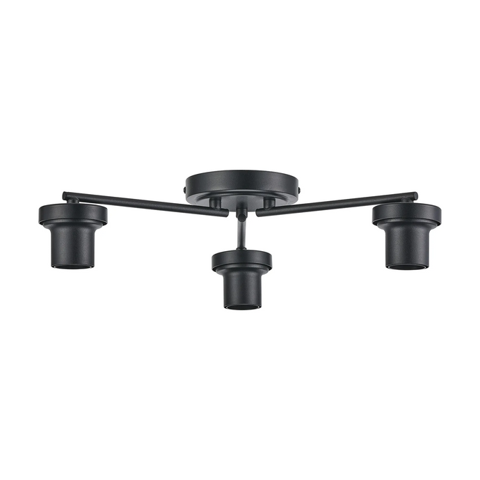 C-Lighting Budapest Satin Black 3 Light Flush Ceiling (FRAME ONLY, Suitable For A Vast Selection Of Glass Shades - 62294