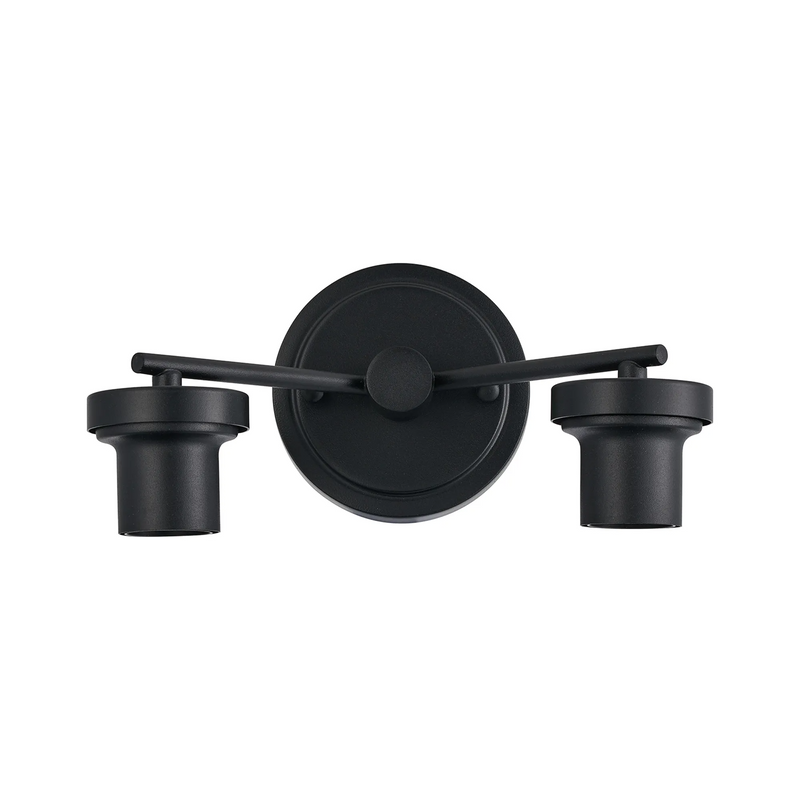 Load image into Gallery viewer, C-Lighting Budapest Satin Black 2 Light E27 Round Plate Wall Light (FRAME ONLY), Suitable For A Vast Selection Of Glass Shades - 62295
