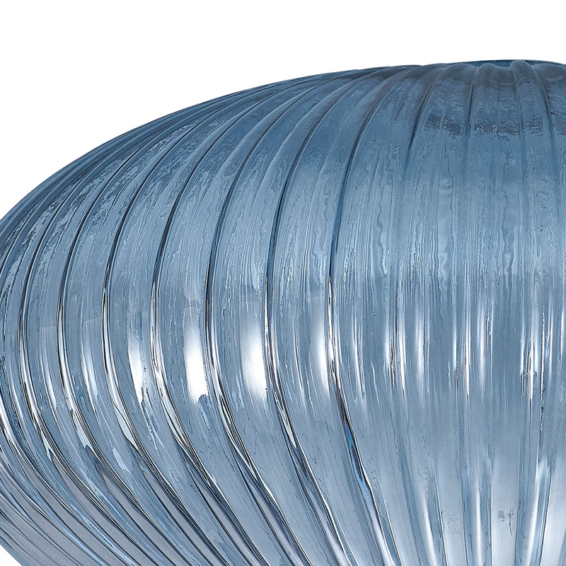 Load image into Gallery viewer, C-Lighting Chisel 30cm Oval Sphere Ribbed Glass, Petrol Blue - 42113
