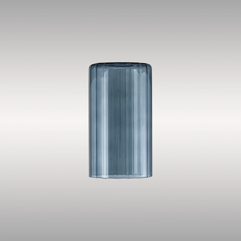 Load image into Gallery viewer, C-Lighting Budapest 100mm x 180mm Petrol Blue Ribbed Slim Tube Glass Shade - 61985
