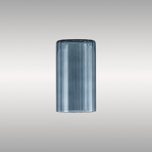 C-Lighting Budapest 100mm x 180mm Petrol Blue Ribbed Slim Tube Glass Shade - 61985