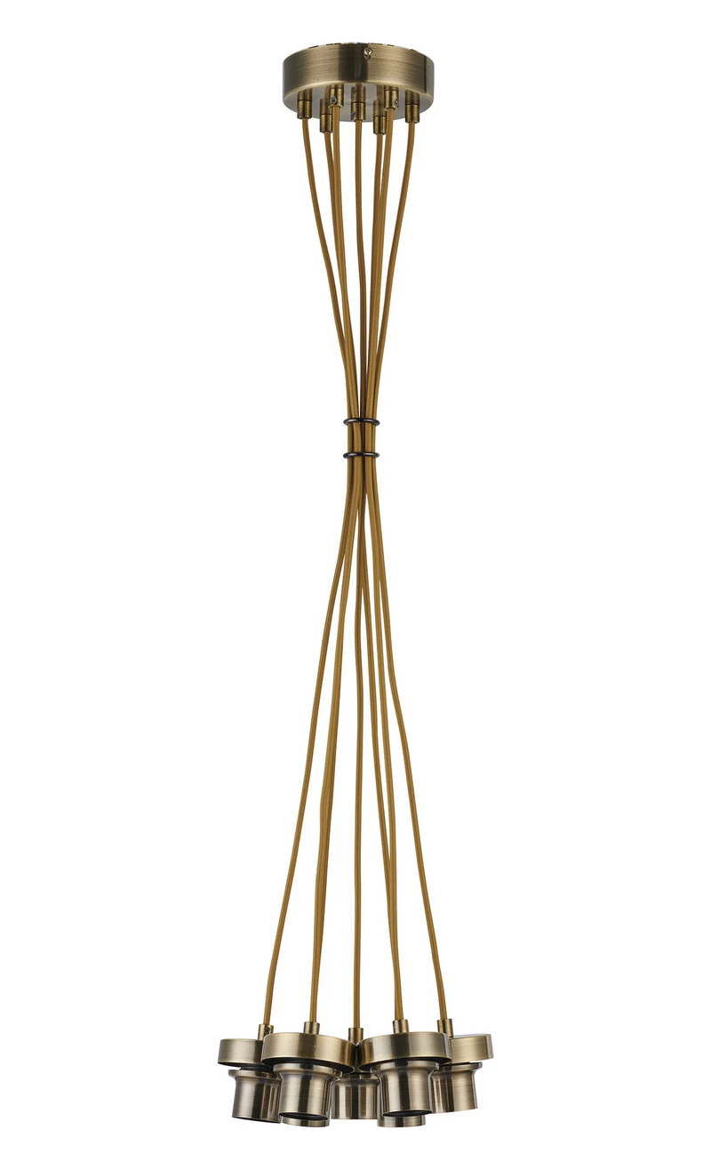 Load image into Gallery viewer, C-Lighting Budapest Antique Brass 7 Light E27 1.5m Cluster Pendant (FRAME ONLY) Suitable For A Vast Selection Of Glass Shades - 61658
