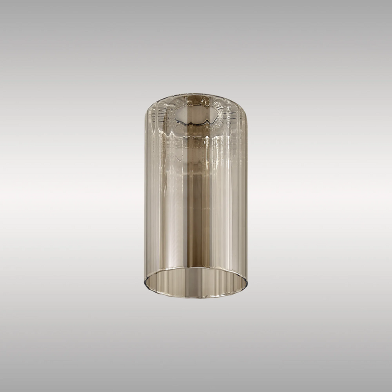 Load image into Gallery viewer, C-Lighting Budapest 100mm x 180mm Cognac Ribbed Slim Tube Glass Shade - 61986
