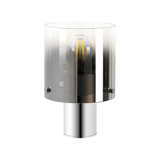 C-Lighting Bridge Table Lamp, 1 Light Table Lamp E27, Polished Nickel/Black/Smoke Fade Glass - 61018