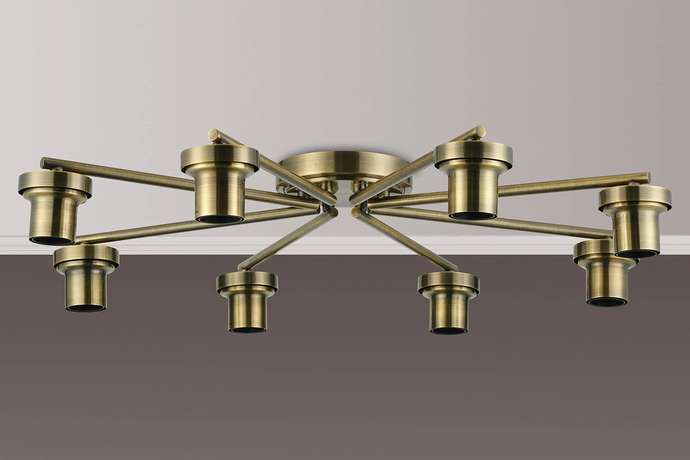 C-Lighting Budapest Antique Brass 8 Light Flush Ceiling (FRAME ONLY, Suitable For A Vast Selection Of Glass Shades - 62293