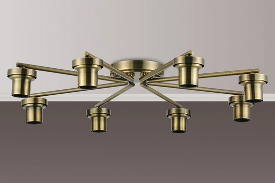 C-Lighting Budapest Antique Brass 8 Light Flush Ceiling (FRAME ONLY, Suitable For A Vast Selection Of Glass Shades - 62293