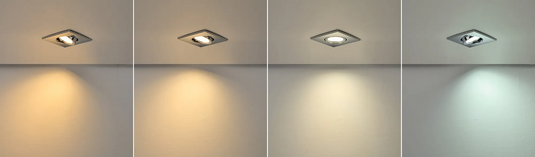 C-Lighting Molly 4/6/8W, Triac Dimmable 4CCT LED Fire Rated Downlight, Chrome Square Tilt - 72993