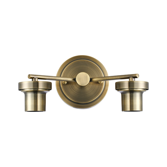 C-Lighting Budapest Antique Brass 2 Light E27 Round Plate Wall Light (FRAME ONLY), Suitable For A Vast Selection Of Glass Shades - 62283