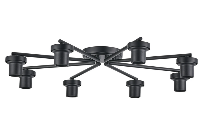 C-Lighting Budapest Satin Black 8 Light Flush Ceiling (FRAME ONLY, Suitable For A Vast Selection Of Glass Shades - 62302