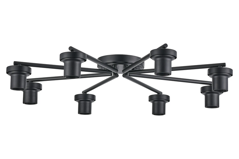 Load image into Gallery viewer, C-Lighting Budapest Satin Black 8 Light Flush Ceiling (FRAME ONLY, Suitable For A Vast Selection Of Glass Shades - 62302
