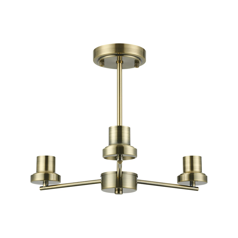 Load image into Gallery viewer, C-Lighting Budapest Antique Brass 3 Light Upward Semi Ceiling (FRAME ONLY), Suitable For A Vast Selection Of Glass Shades - 62284
