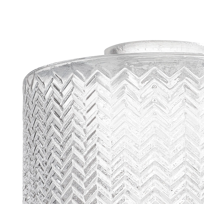 Load image into Gallery viewer, C-Lighting Budapest 170mm x 110mm Clear Chevron Pattern Drum Glass Shade - 61627
