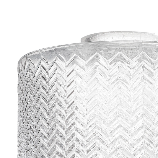 C-Lighting Budapest 170mm x 110mm Clear Chevron Pattern Drum Glass Shade - 61627