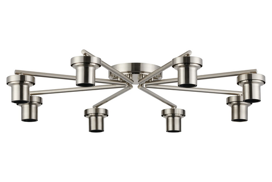 C-Lighting Budapest Satin Nickel 8 Light Flush Ceiling (FRAME ONLY, Suitable For A Vast Selection Of Glass Shades - 62277