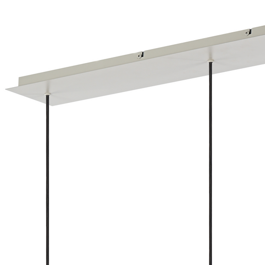 C-Lighting Bridge Ribbed Linear Pendant, 3 Light Adjustable E27, Painted Beige/Smoke Wide Line Glass -