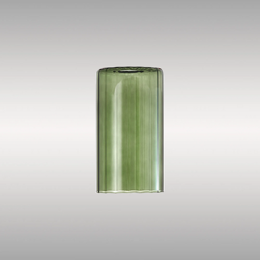 C-Lighting Budapest 100mm x 180mm Green Ribbed Slim Tube Glass Shade - 61988