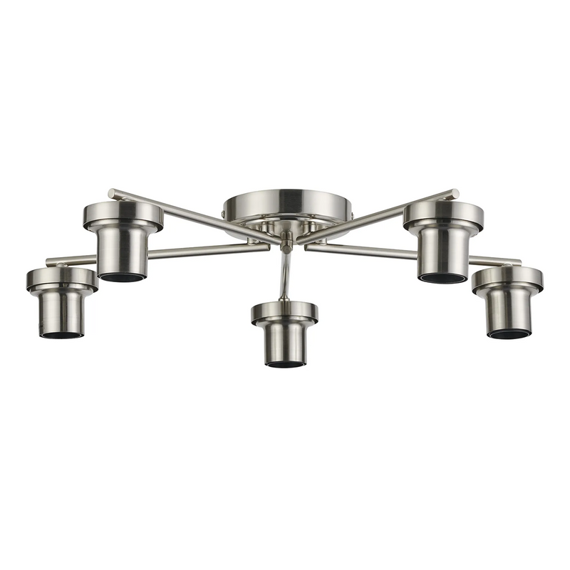 Load image into Gallery viewer, C-Lighting Budapest Satin Nickel 5 Light Flush Ceiling (FRAME ONLY, Suitable For A Vast Selection Of Glass Shades - 62275
