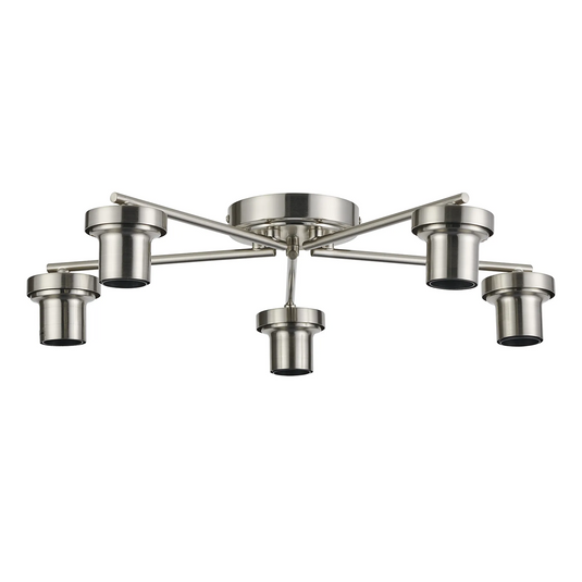 C-Lighting Budapest Satin Nickel 5 Light Flush Ceiling (FRAME ONLY, Suitable For A Vast Selection Of Glass Shades - 62275