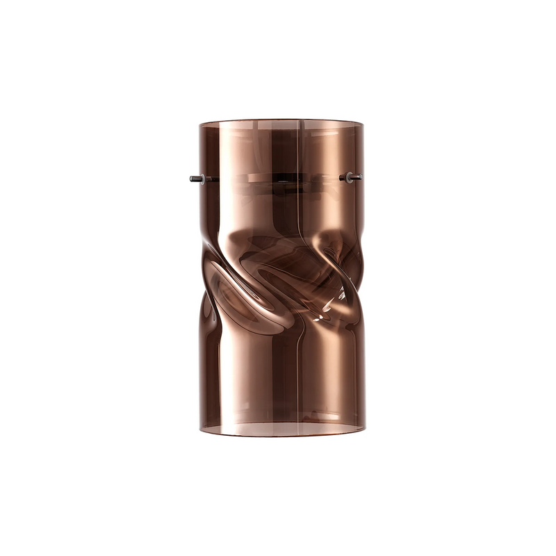 Load image into Gallery viewer, C-Lighting Budapest 120 x 220mm Twisted Cylinder copper Glass Shade c/w Polished Chrome 3 Rod Suspension Plate - 61640
