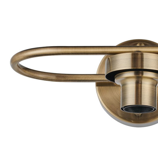 C-Lighting Budapest Antique Brass 1 Light E27 Switched Wall Light Round (FRAME ONLY) Suitable For A Vast Selection Of Glass Shades - 61653