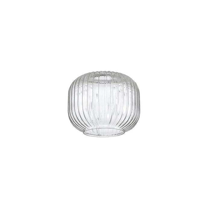 C-Lighting Chisel 16x13cm Pumpkin Shaped Ribbed Glass, Clear - 57243