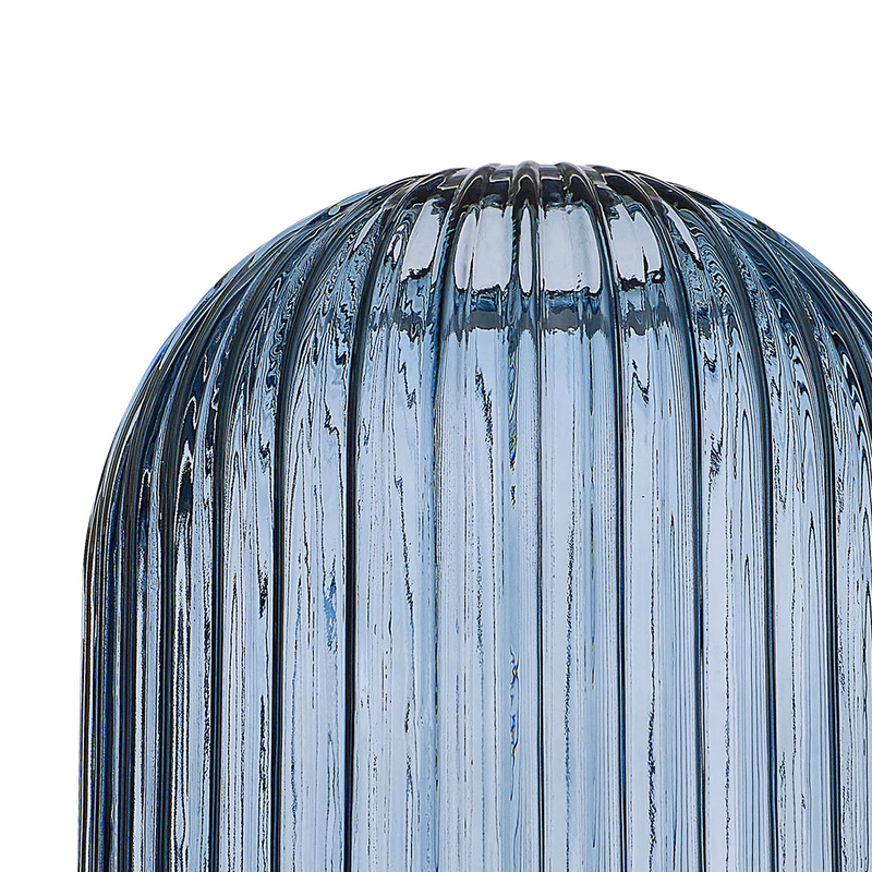 Load image into Gallery viewer, C-Lighting Chisel 14x19.7cm Almond Ribbed Glass, Petrol Blue - 57233
