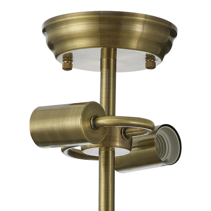 Load image into Gallery viewer, C-Lighting Nash 16.8cm Semi Flush Ceiling Light (FRAME ONLY), 2 x E27, Antique Brass - 42469
