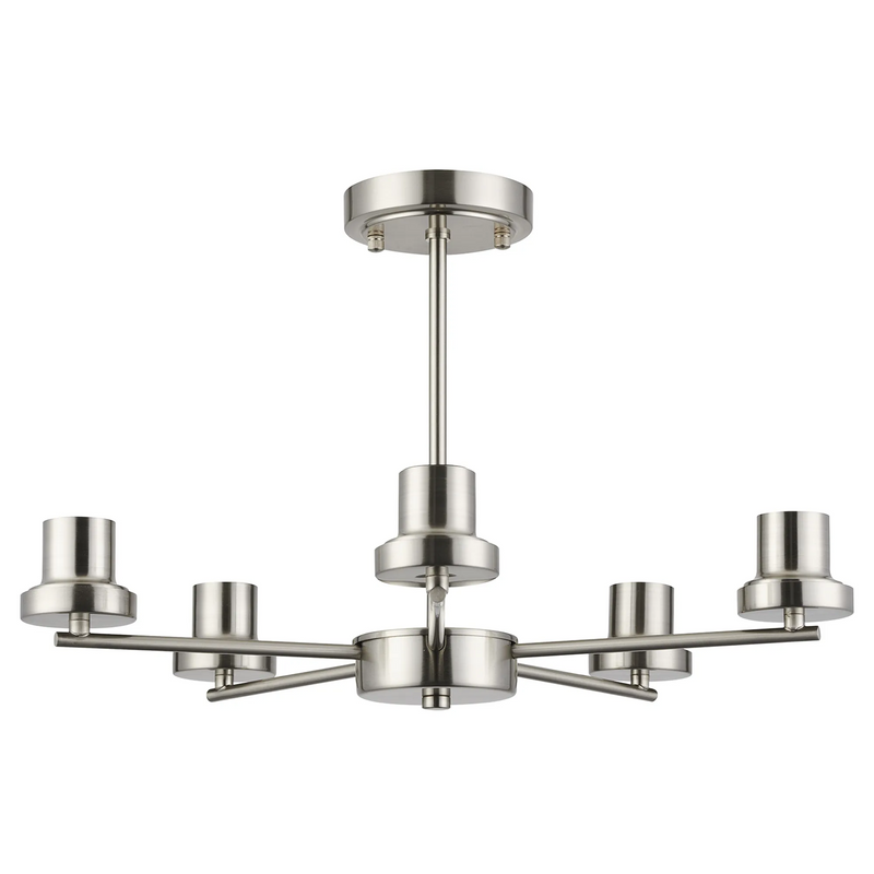 Load image into Gallery viewer, C-Lighting Budapest Satin Nickel 5 Light Upward Semi Ceiling (FRAME ONLY), Suitable For A Vast Selection Of Glass Shades - 62274
