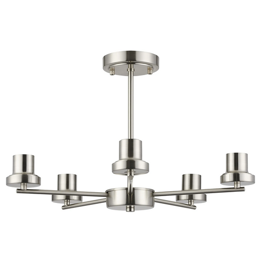 C-Lighting Budapest Satin Nickel 5 Light Upward Semi Ceiling (FRAME ONLY), Suitable For A Vast Selection Of Glass Shades - 62274