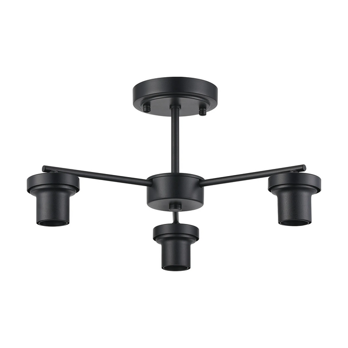 C-Lighting Budapest Satin Black 3 Light Downward Semi Ceiling (FRAME ONLY), Suitable For A Vast Selection Of Glass Shades - 62297