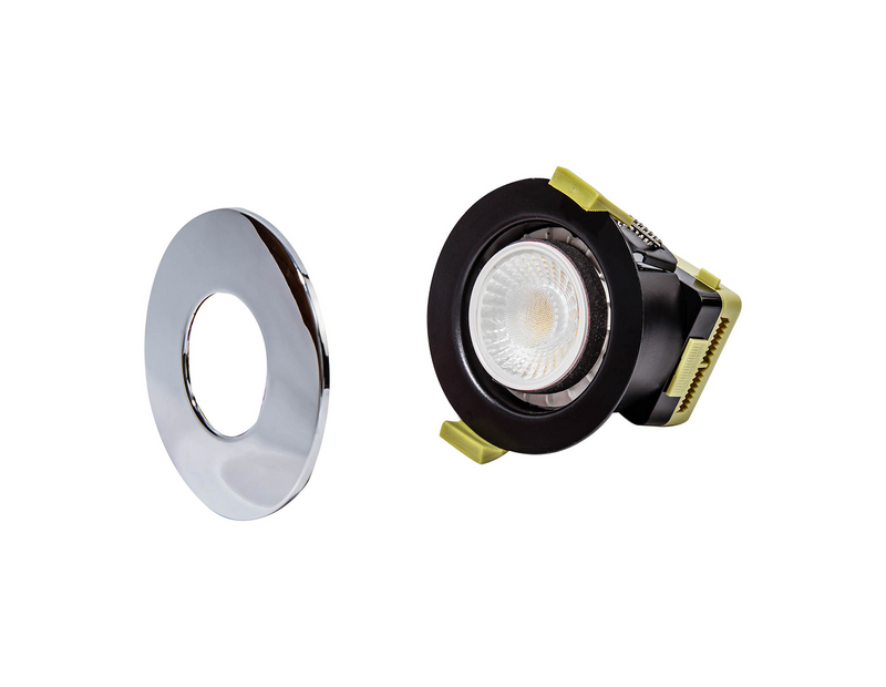 Load image into Gallery viewer, C-Lighting Vauxhall 8W Dimmable CCT LED Fire Rated Downlight Chrome Fascia IP65 - 42504
