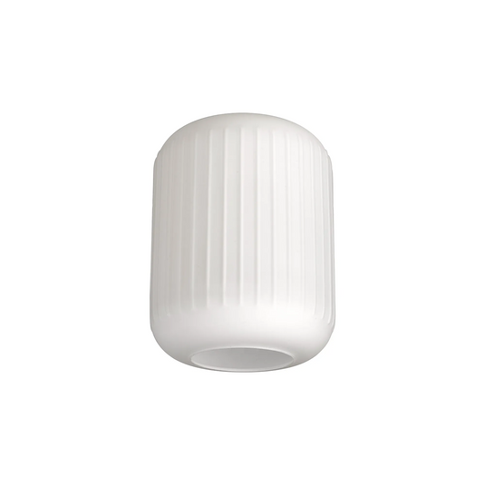 C-Lighting Budapest 200mm x 255mm Opal Ribbed Cylinder Glass Shade  - 58249