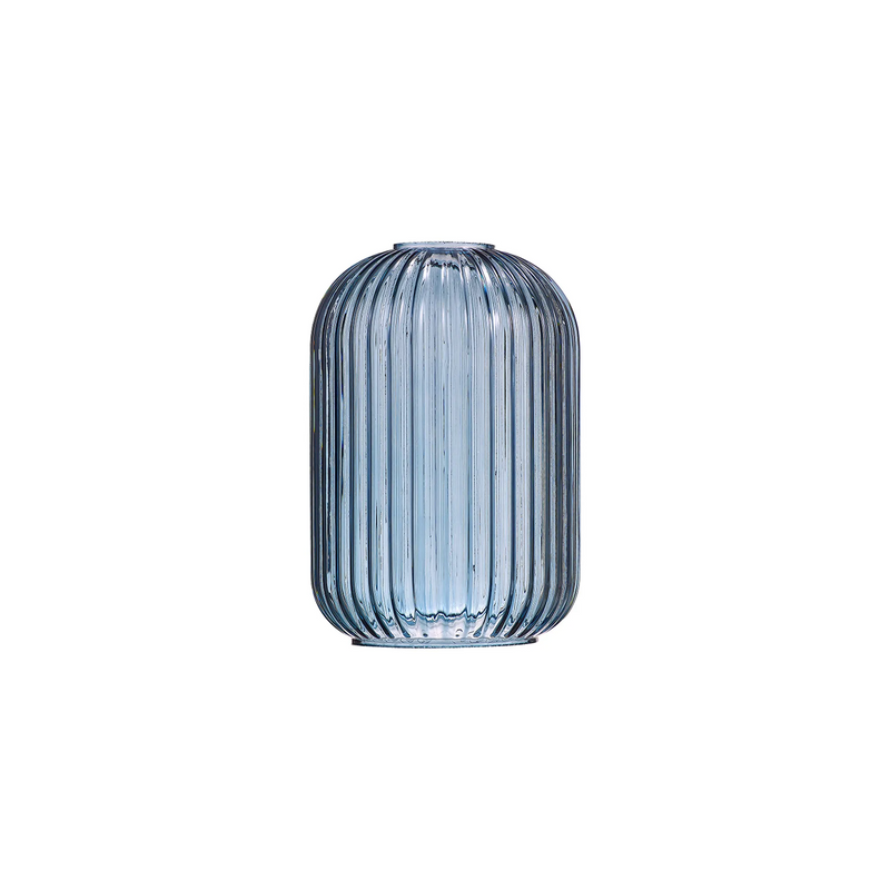 Load image into Gallery viewer, C-Lighting Chisel 14cm Tubular Ribbed Glass, Petrol Blue - 57224
