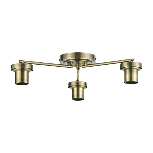 C-Lighting Budapest Antique Brass 3 Light Flush Ceiling (FRAME ONLY, Suitable For A Vast Selection Of Glass Shades - 62289