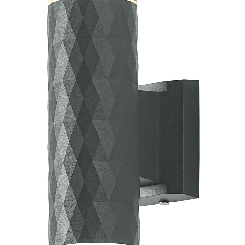 Load image into Gallery viewer, C-Lighting Carolina Diamond Line Wall Lamp With X Pattern Acrylic Shade, 2 x GU10, IP54, Grey/Clear/Frosted - 59551
