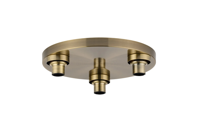 C-Lighting Budapest Antique Brass 3 Light E27 Round Flush Ceiling (FRAME ONLY) Suitable For A Vast Selection Of Glass Shades -