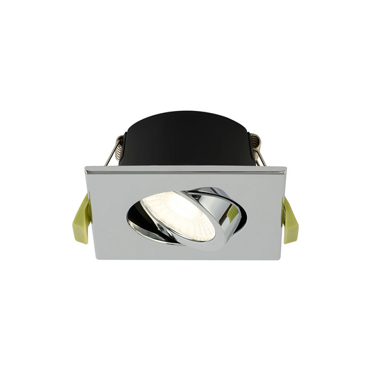 C-Lighting Molly 4/6/8W, Triac Dimmable 4CCT LED Fire Rated Downlight, Chrome Square Tilt - 72993