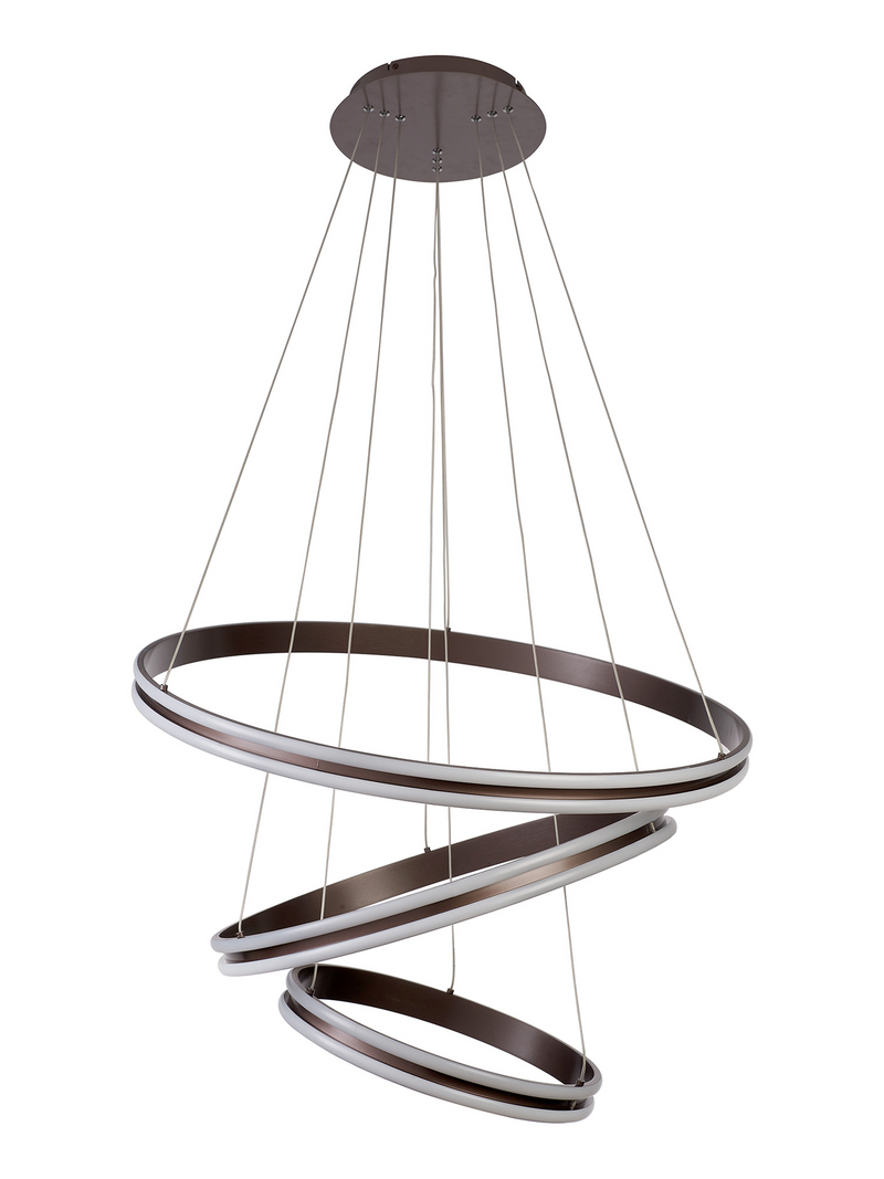 Load image into Gallery viewer, C-Lighting Circles Pendant, 3 Tier 50W,30W,20W LED, 3500K, 5470lm, Triac Dimmable, Coffee, 3yrs Warranty - 60838
