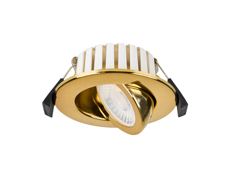 Load image into Gallery viewer, C-Lighting Francisco , Triac Dimmable CCT LED Fire Rated Adjustable Downlight, Brass, Cut Out: 70mm, 700lm, 60°, DRIVER INC., IP65 - 61550
